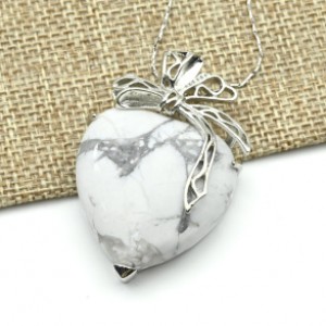 Сердце с бантиком 31*47мм кулон с кахолонгом Сердце с бантиком 31*47мм кулон с кахолонгом