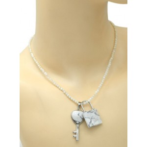 Парный кулон Ключ - Замок 17*38мм, 20*32мм с кахолонгом Парный кулон Ключ - Замок 17*38мм, 20*32мм с кахолонгом