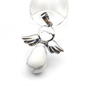 Кулон Ангелочек 27*34мм с кахолонгом искусственным (иск.)