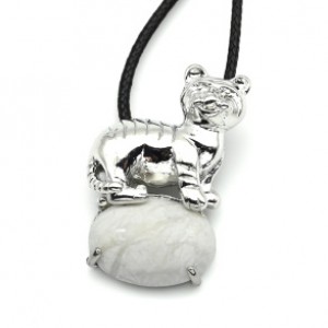 Кулон с кахолонгом Тигр 23*32мм