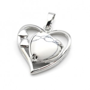 Кулон в виде сердца 27*29мм с кахолонгом (иск.)