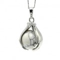 Кулон Шар в ладонях 18*23мм с кахолонгом (иск.)