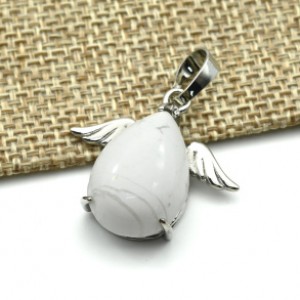 Кулон Капля с крыльями 25*23мм с кахолонгом