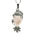 Кулон в металле "Попугай" 15*35мм с розовым кварцем Кулон в металле "Попугай" 15*35мм с розовым кварцем