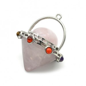 Кулон-маятник для гадания 33*47мм с розовым кварцем