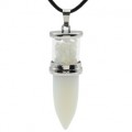 Кулон из лунного камня (имитация) " Пуля " с крошкой 17*50мм (иск.)
