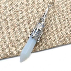 Кристалл -Кулон-маятник 12*72мм с лунным камнем (иск.)