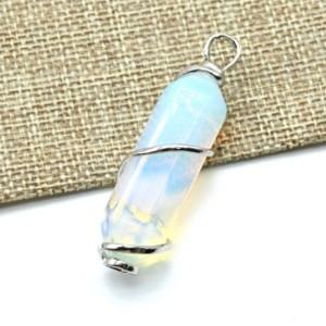 Кулон кристалл 17*60мм с лунным камнем (иск.)