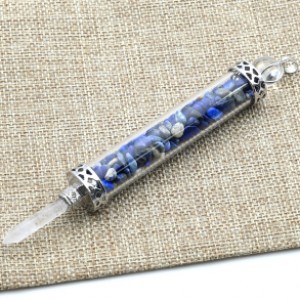 Кулон-маятник -кристалл для гадания 17*133мм с крошкой из лазурита