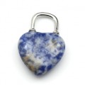 Кулон на шею женская Замок - Сердце 20*31мм с лазуритом