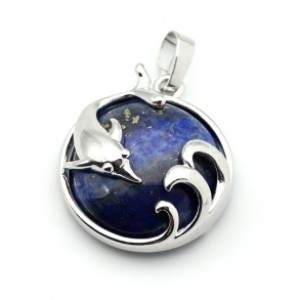 Кулон Дельфин 24*26мм с лазуритом