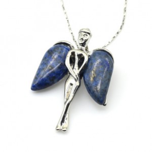 Кулон Ангел 23*34мм с лазуритом