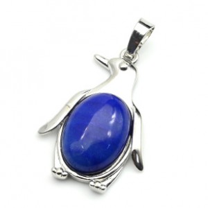 Кулон в виде Пингвина 23*32мм с лазуритом афганским в металле Кулон в виде Пингвина 23*32мм с лазуритом афганским в металле