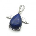 Кулон Капля с крыльями 25*23мм с лазуритом