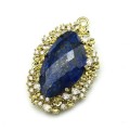 Кулон "Грация" с лазуритом 30*45мм, золотистый