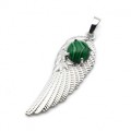 Кулон Крыло Ангела 16*47мм с малахитом искусственным (иск.)