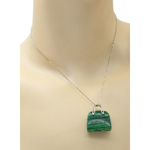 Оригинальная Кулон с малахитом искусственным в форме сумочки 25*10*27мм (иск.)