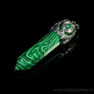 Кулон из малахита искусственного кристалл 15*56мм (иск.)