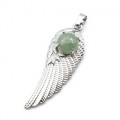 Кулон Крыло Ангела 16*47мм с нефритом прессованным