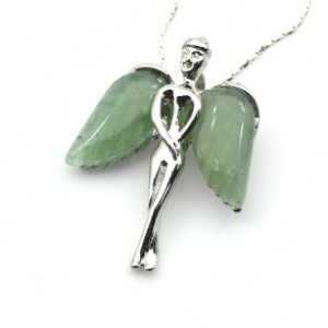 Кулон Ангел 23*34мм с нефритом прессованным
