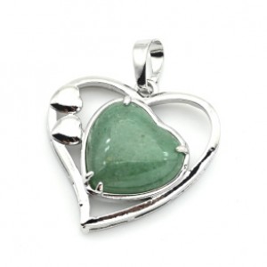 Кулон Сердце 27*27мм с кварцем (цвет нефрит) Кулон Сердце 27*27мм с кварцем (цвет нефрит)