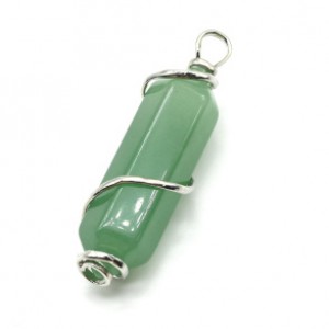 Кулон кристалл 17*60мм с нефритом прессованным