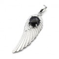 Кулон Крыло Ангела 16*47мм с обсидианом снежным