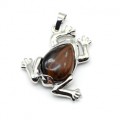 Кулон Лягушка 30*30мм с обсидианом
