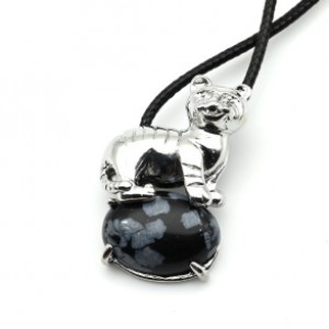 Кулон с обсидианом снежным Тигр 23*32мм Кулон с обсидианом снежным Тигр 23*32мм