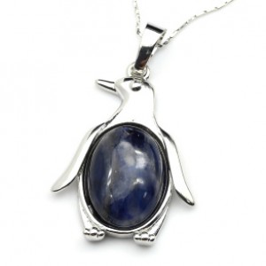 Кулон в виде Пингвина 23*32мм с содалитом в металле Кулон в виде Пингвина 23*32мм с содалитом в металле