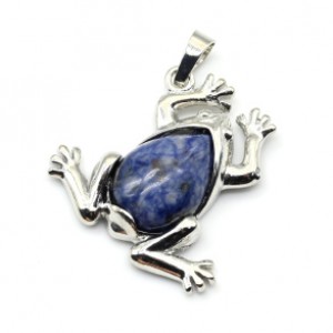 Кулон Лягушка 30*30мм с содалитом