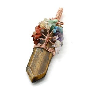 Кулон Древо Жизни 28*70мм с тигровым глазом