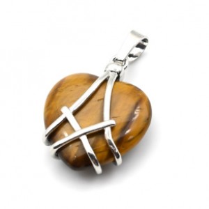 Кулон в форме сердца 20*25мм с тигровым глазом