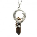 Кулон кристалл Месяц 23*40мм с тигровым глазом