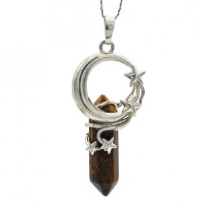 Кулон кристалл Месяц 23*40мм с тигровым глазом Кулон кристалл Месяц 23*40мм с тигровым глазом