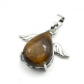 Кулон Капля с крыльями 25*23мм с тигровым глазом