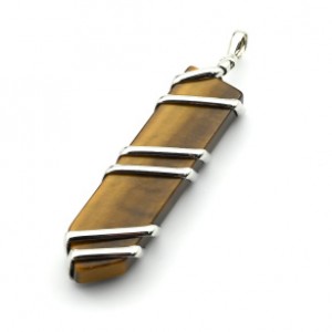 Кулон с тигровым глазом Карандаш 15*50мм