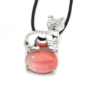 Кулон с халцедоном Тигр 23*32мм (иск.)