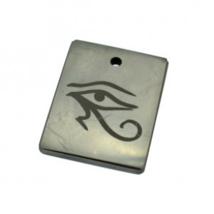 Кулон из шунгита "Глаз Гора" прямоугольник 30*40мм