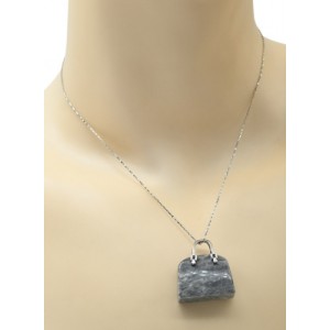 Кулон женская в виде сумочки 25*10*27мм с яшмой мраморной