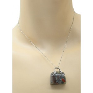 Кулон женская в виде сумочки 25*10*27мм с яшмой