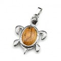 Кулон женская в форме Черепахи 25*35мм с яшмой песочной