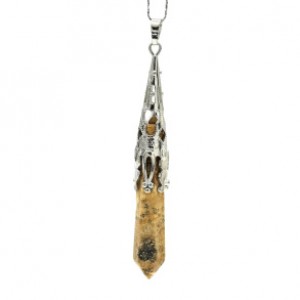 Кристалл -Кулон-маятник 12*72мм с яшмой песочной