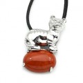 Кулон с яшмой красной Тигр 23*32мм