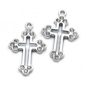 Кулон - крестик из ювелирного сплава 18*28мм (иск.)