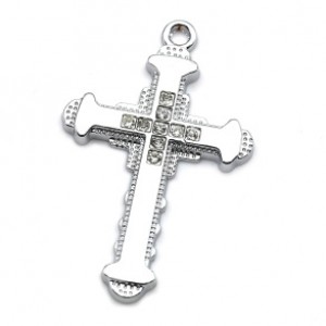Кулон - крестик из ювелирного сплава 26*41мм (иск.)