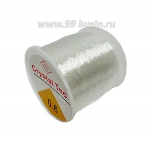 Шнур латексный эластичный 0,6 бесцветный, катушка около 80 метров