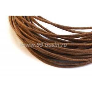 Шнур вощеный 1 мм коричневый 6 метров/упаковка