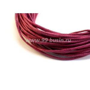 Шнур вощеный 1 мм малиновый 6 метров/упаковка
