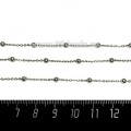 Цепочка нержавеющая сталь (stainless steel) изящная 1,2*1,5 мм с крупными декоративными шариками 3 мм, 1 метр/упаковка